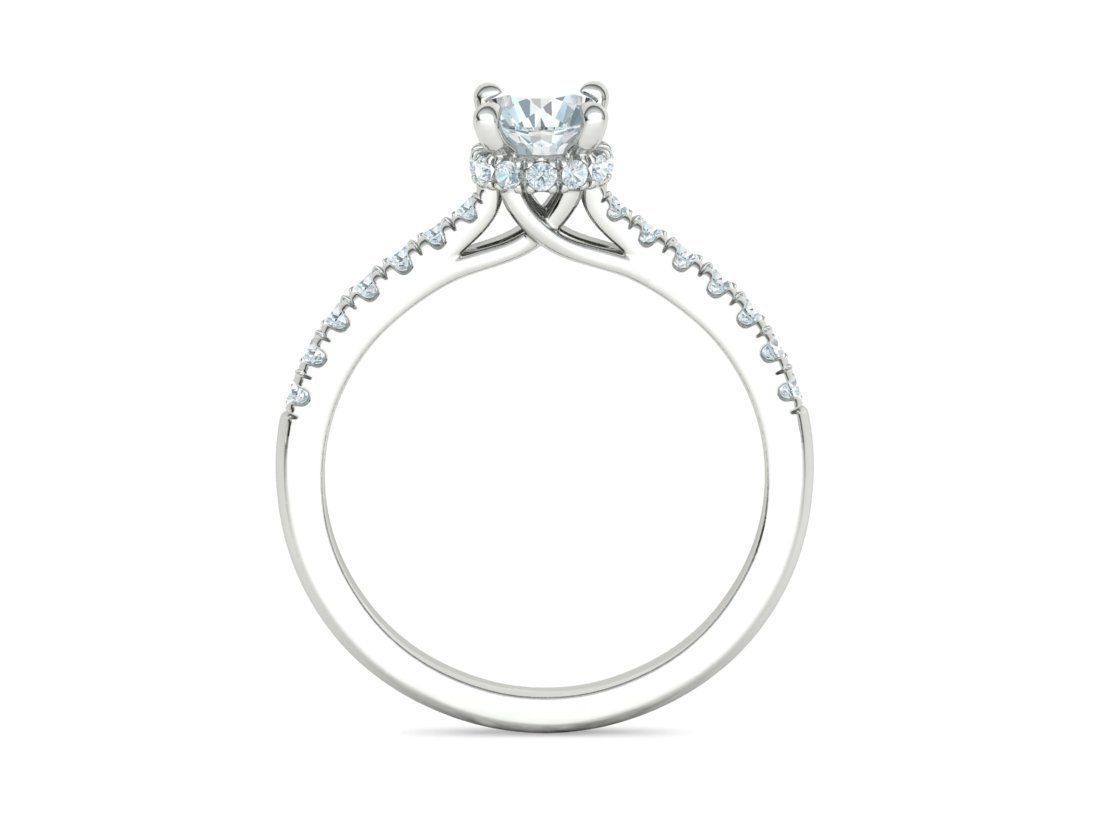 Diamond Trellis Engagement ring Half Carat Round Stone  3D print model_21
