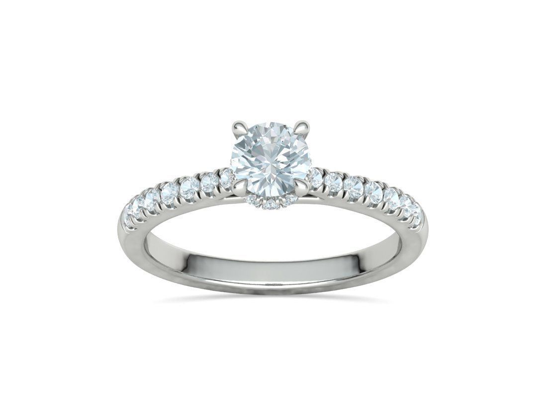Diamond Trellis Engagement ring Half Carat Round Stone  3D print model_18