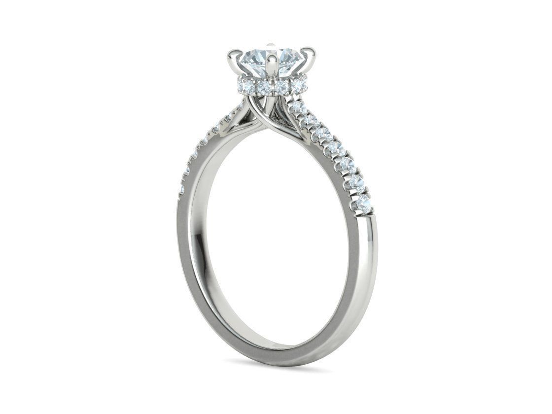 Diamond Trellis Engagement ring Half Carat Round Stone  3D print model_24