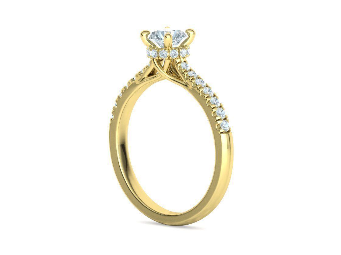 Diamond Trellis Engagement ring Half Carat Round Stone  3D print model_23