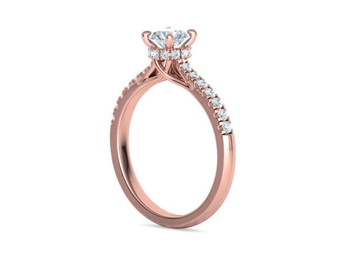 Diamond Trellis Engagement ring Half Carat Round Stone  3D print model_22
