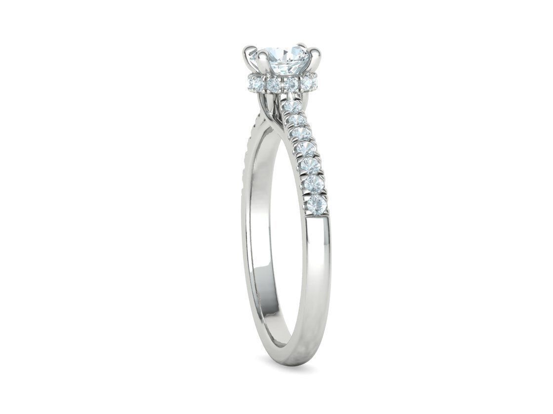 Diamond Trellis Engagement ring Half Carat Round Stone  3D print model_27