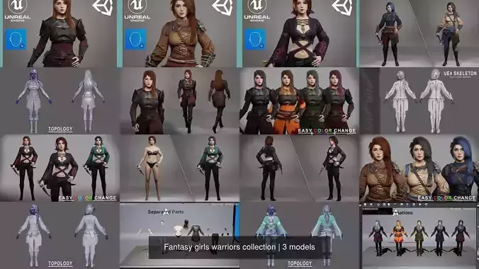 Fantasy girls warriors collection