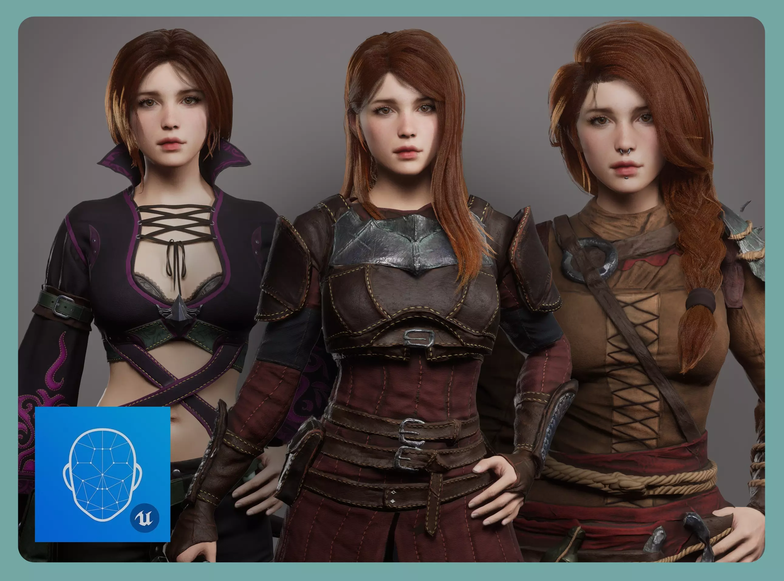 Fantasy girls warriors collection 3D Model Pack