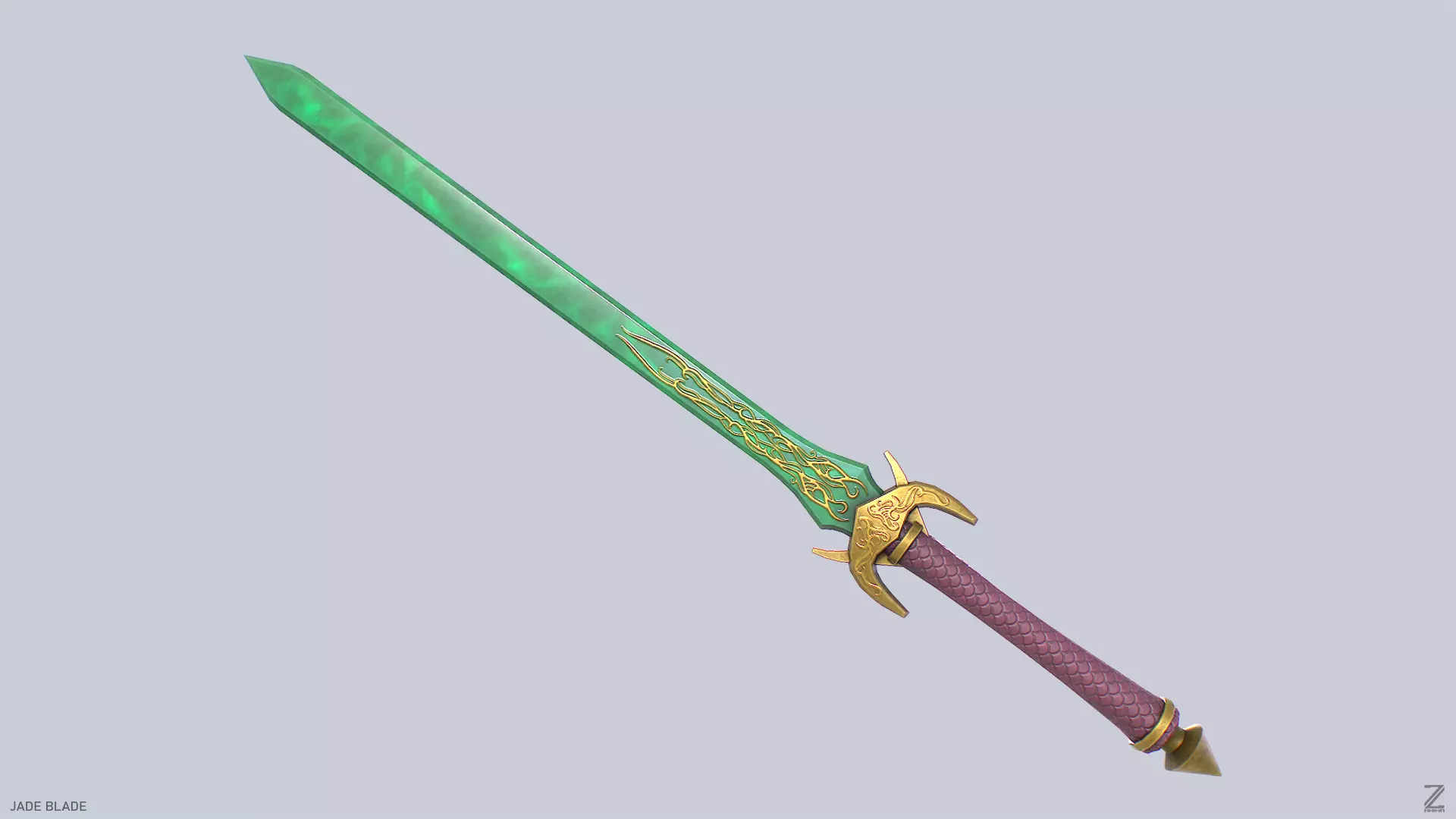 Jade blade Low-poly 3D model