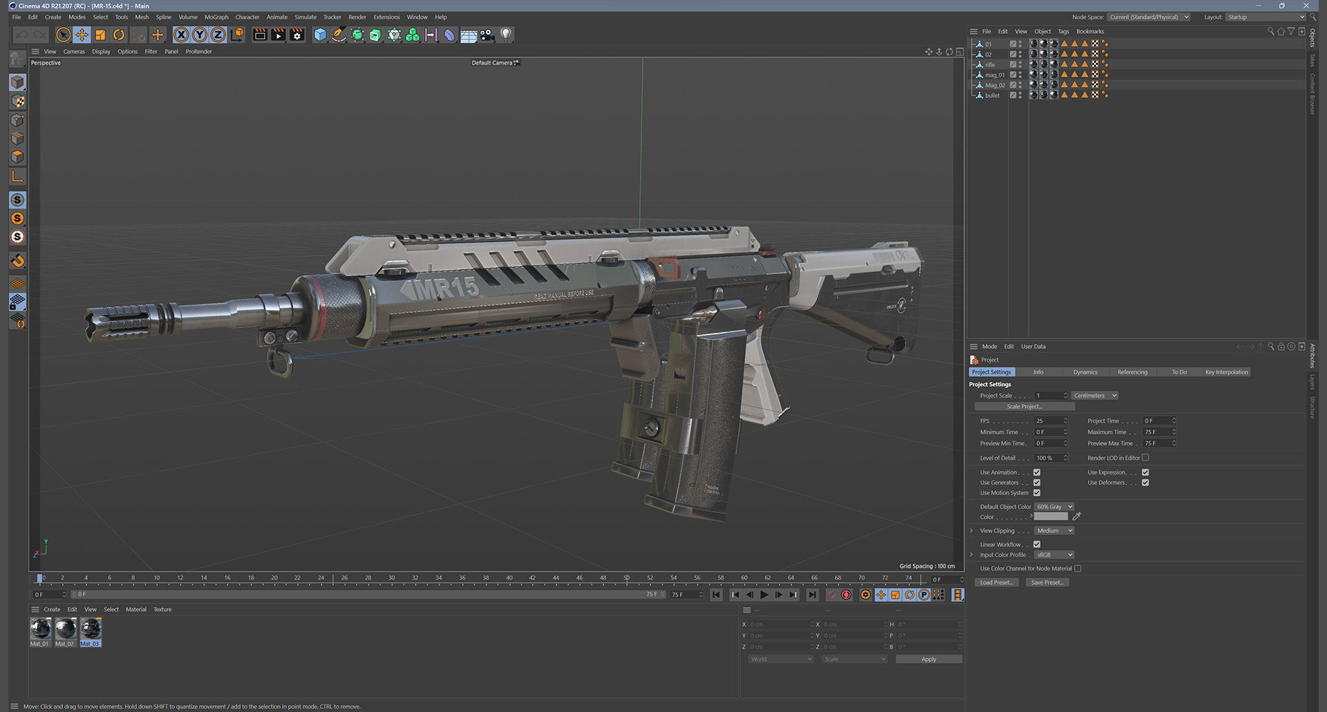 MR-15 Assault Rifle Low-poly 3D model_17