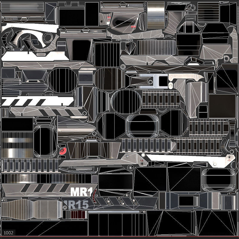 MR-15 Assault Rifle Low-poly 3D model_23