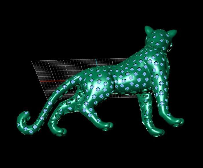 3d zbrush 52mm size panther pendant  3D print model_3