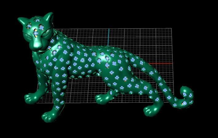 3d zbrush 52mm size panther pendant  3D print model_2