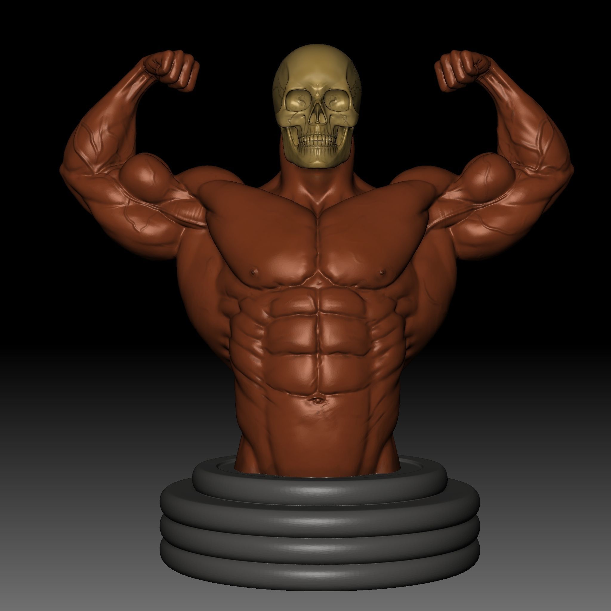 Front Double Biceps Pose 3D print model_3