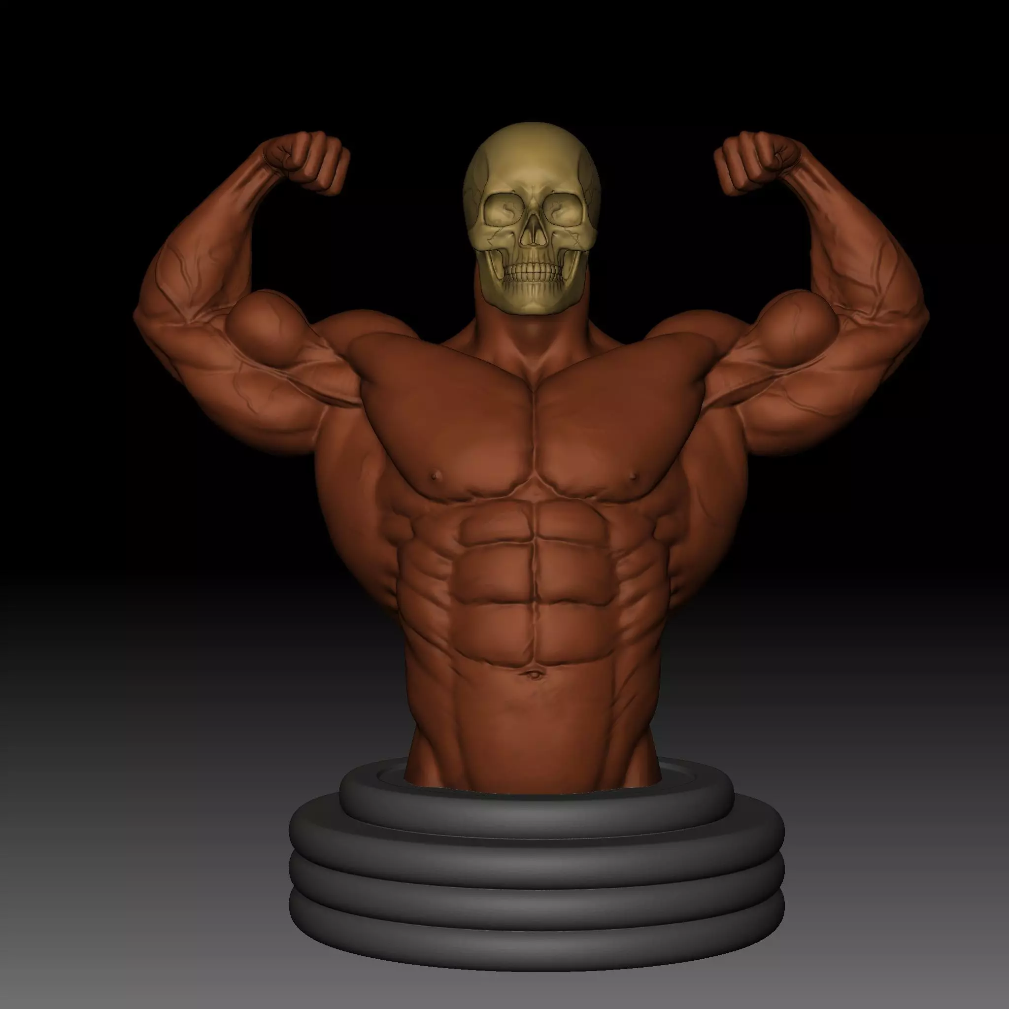 Front Double Biceps Pose 3D print model_0