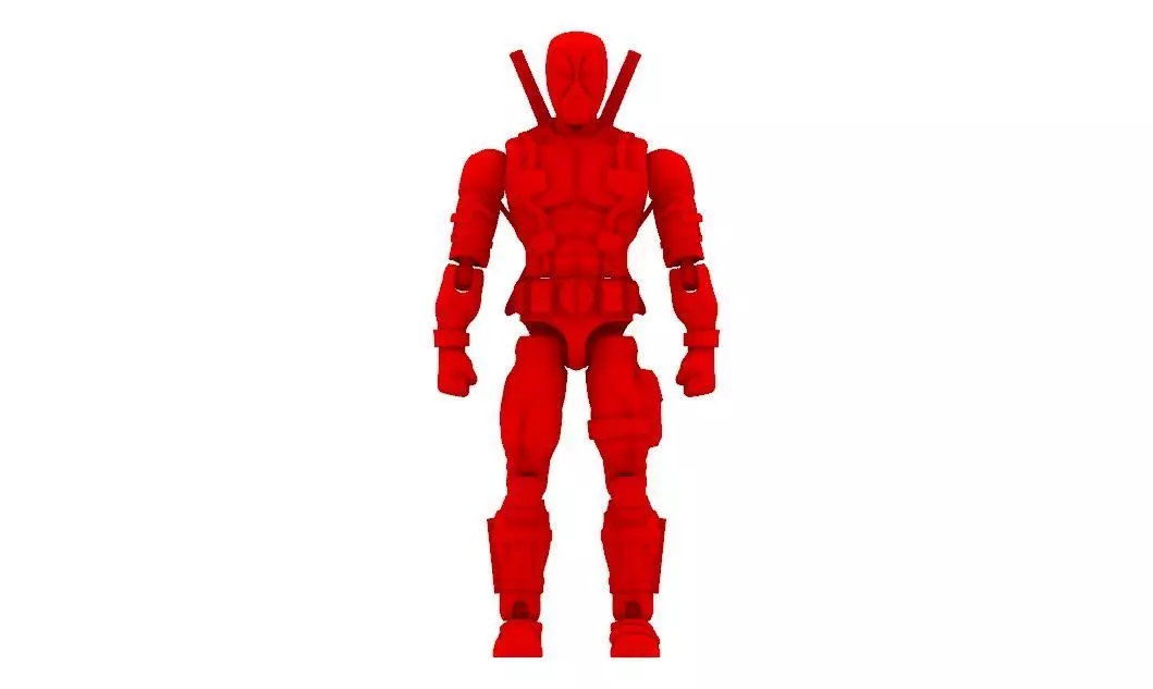 Deadpool - ARTICULATED POSEABLE ACTION FIGURE 100mm 3D print model_0