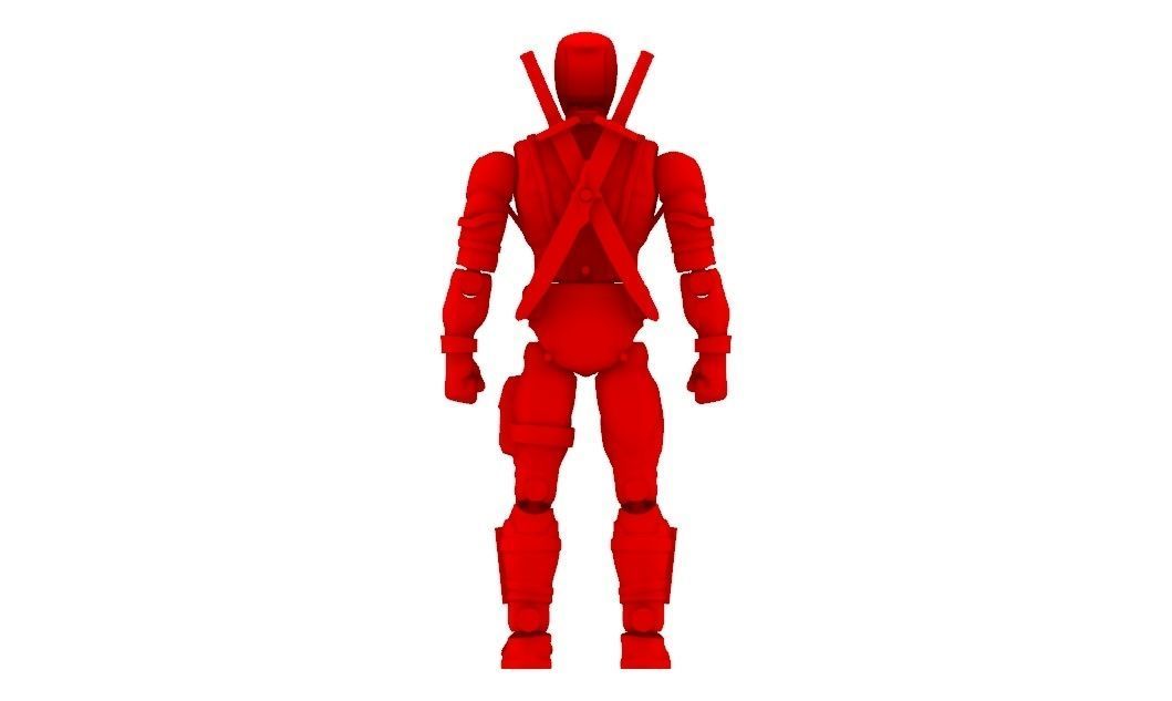 Deadpool - ARTICULATED POSEABLE ACTION FIGURE 100mm 3D print model_2