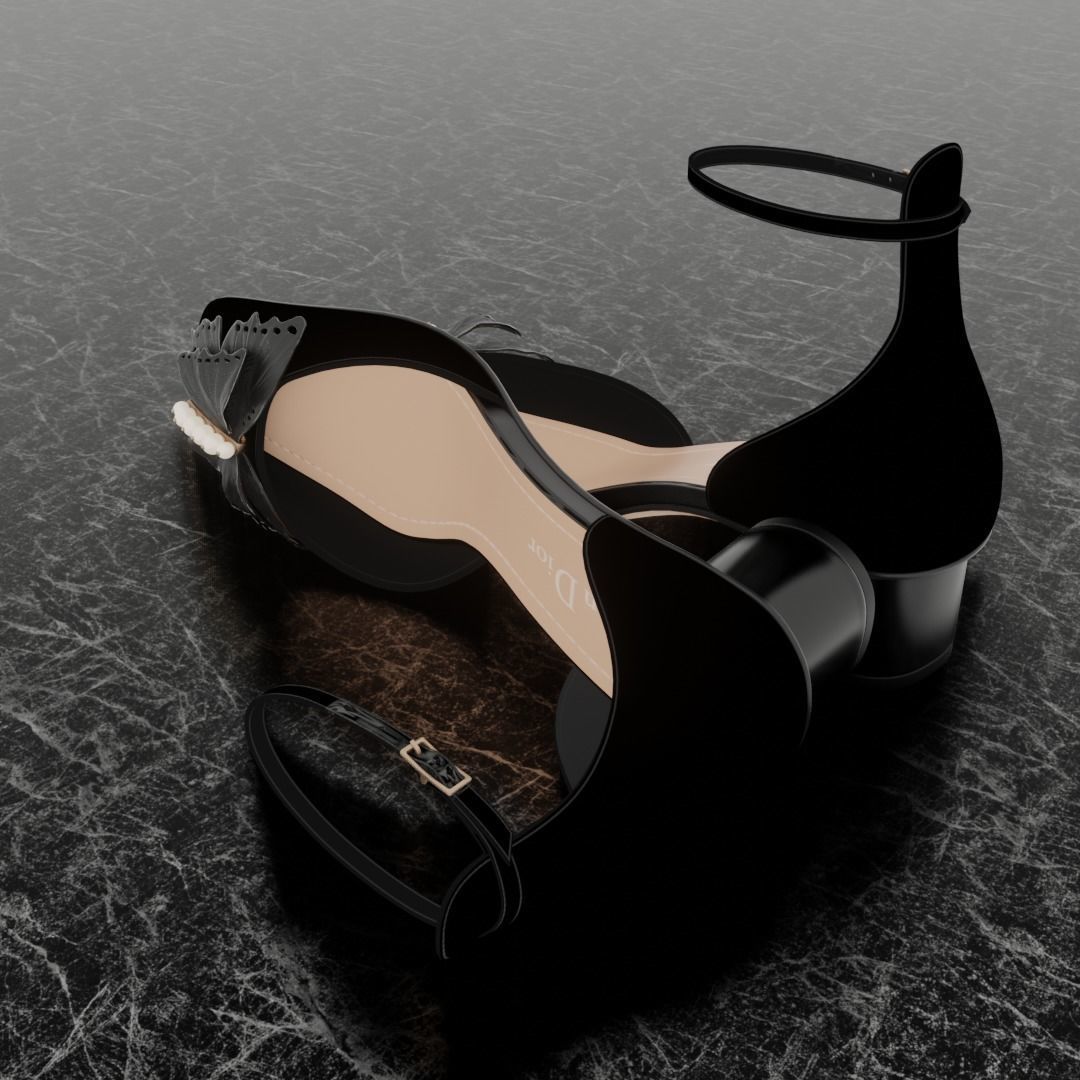 CHRISTIAN DIOR 3D SHOES - WOMAN Low-poly 3D model_6