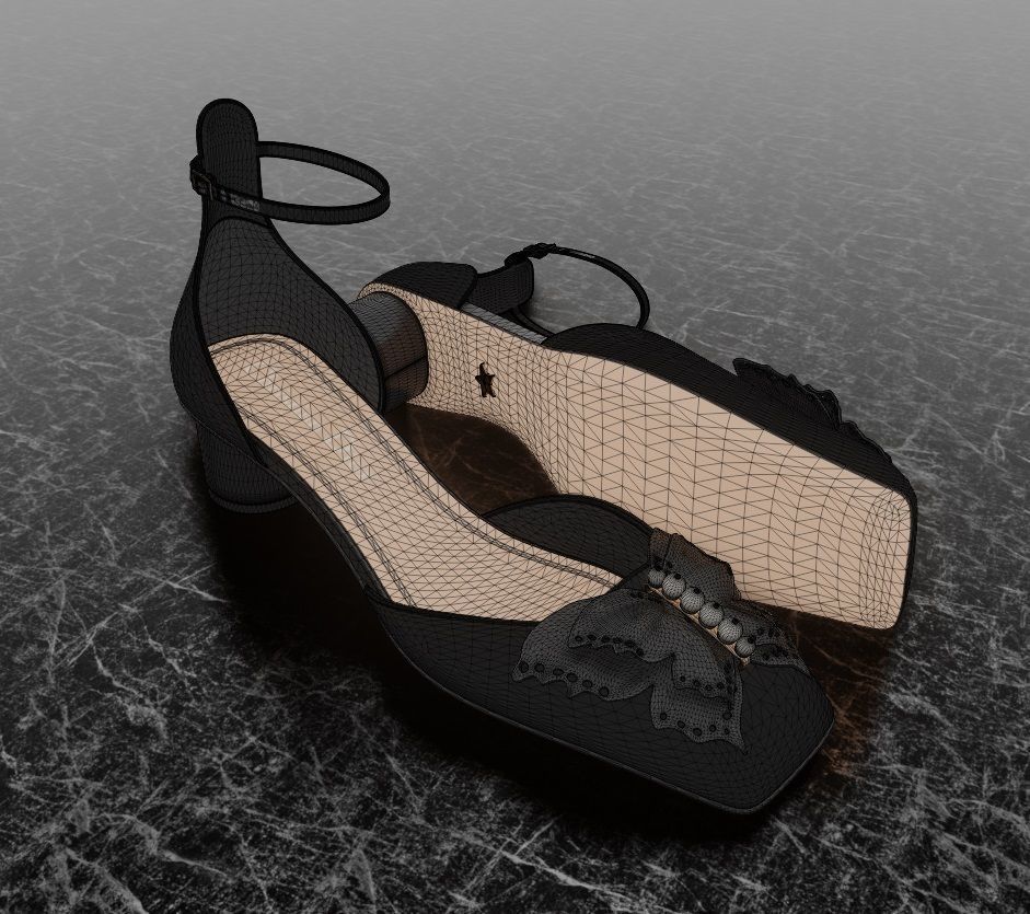 CHRISTIAN DIOR 3D SHOES - WOMAN Low-poly 3D model_11