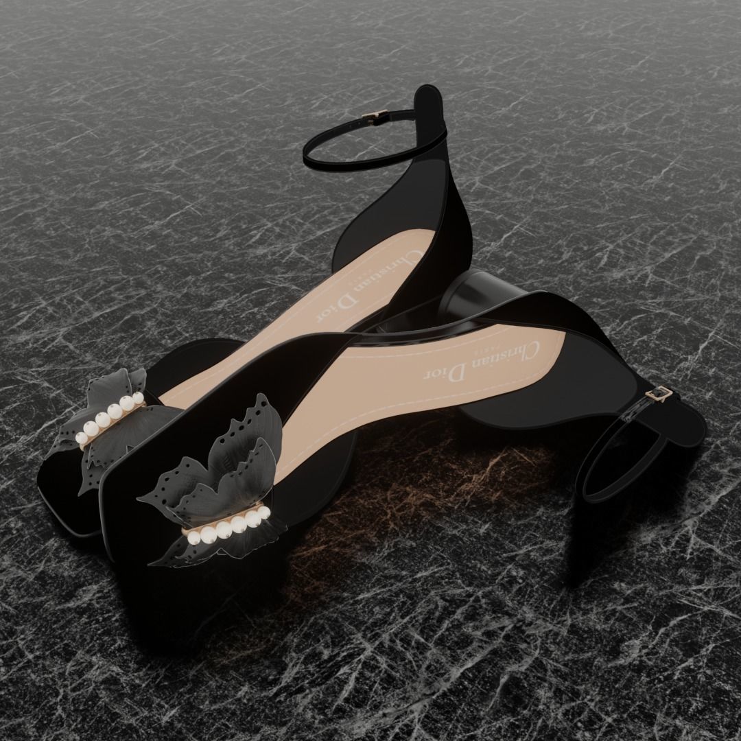 CHRISTIAN DIOR 3D SHOES - WOMAN Low-poly 3D model_1