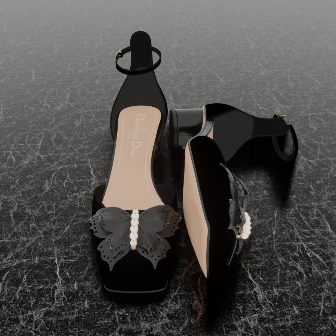 CHRISTIAN DIOR 3D SHOES - WOMAN Low-poly 3D model_3