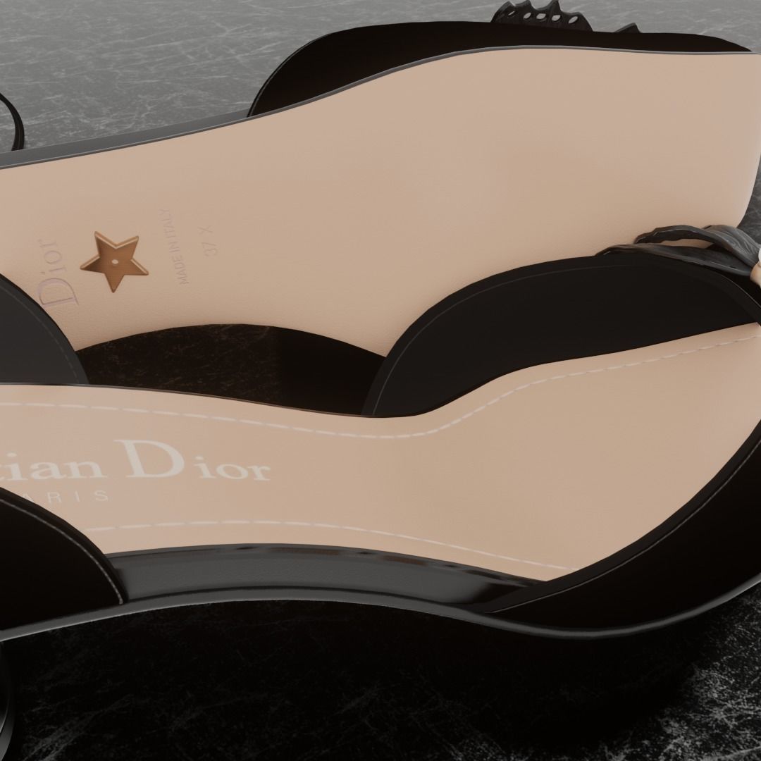 CHRISTIAN DIOR 3D SHOES - WOMAN Low-poly 3D model_10
