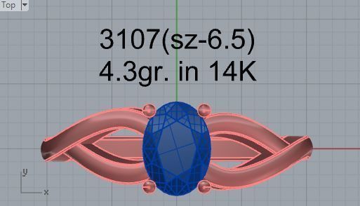 Oval Basket Setting Ring 3107 3D print model_4