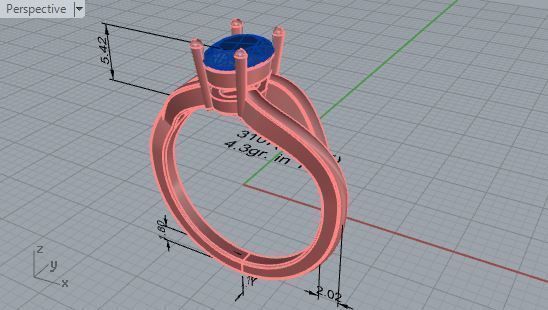 Oval Basket Setting Ring 3107 3D print model_7