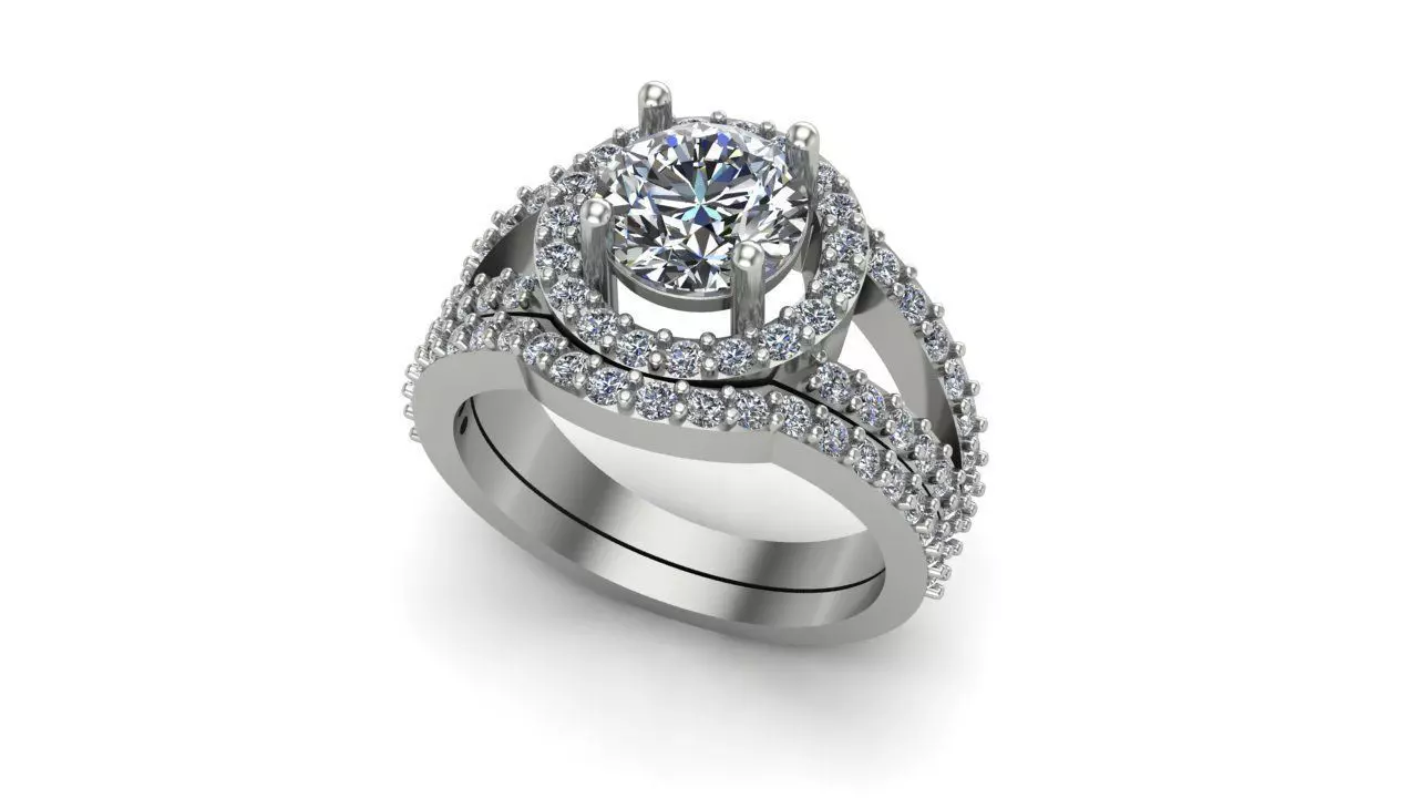 Anillo compromiso con banda-engagement ring with band SORD23004 3D print model