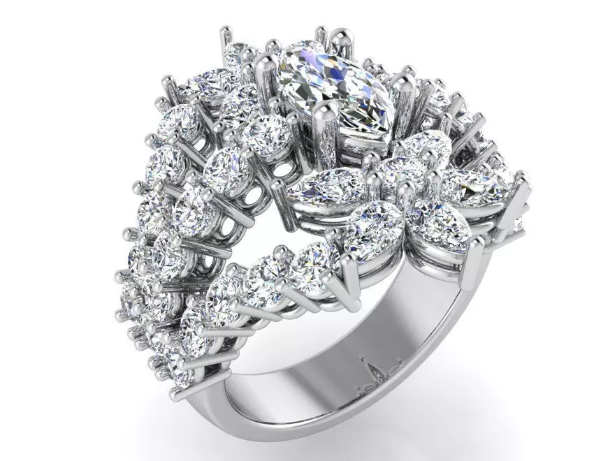 Unique Diamond Ring 3120 3D print model