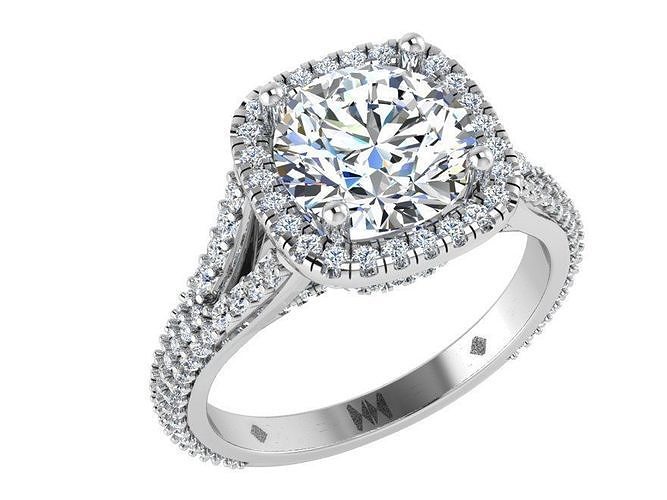 Square Halo Split Shank Ring 3126 3D print model