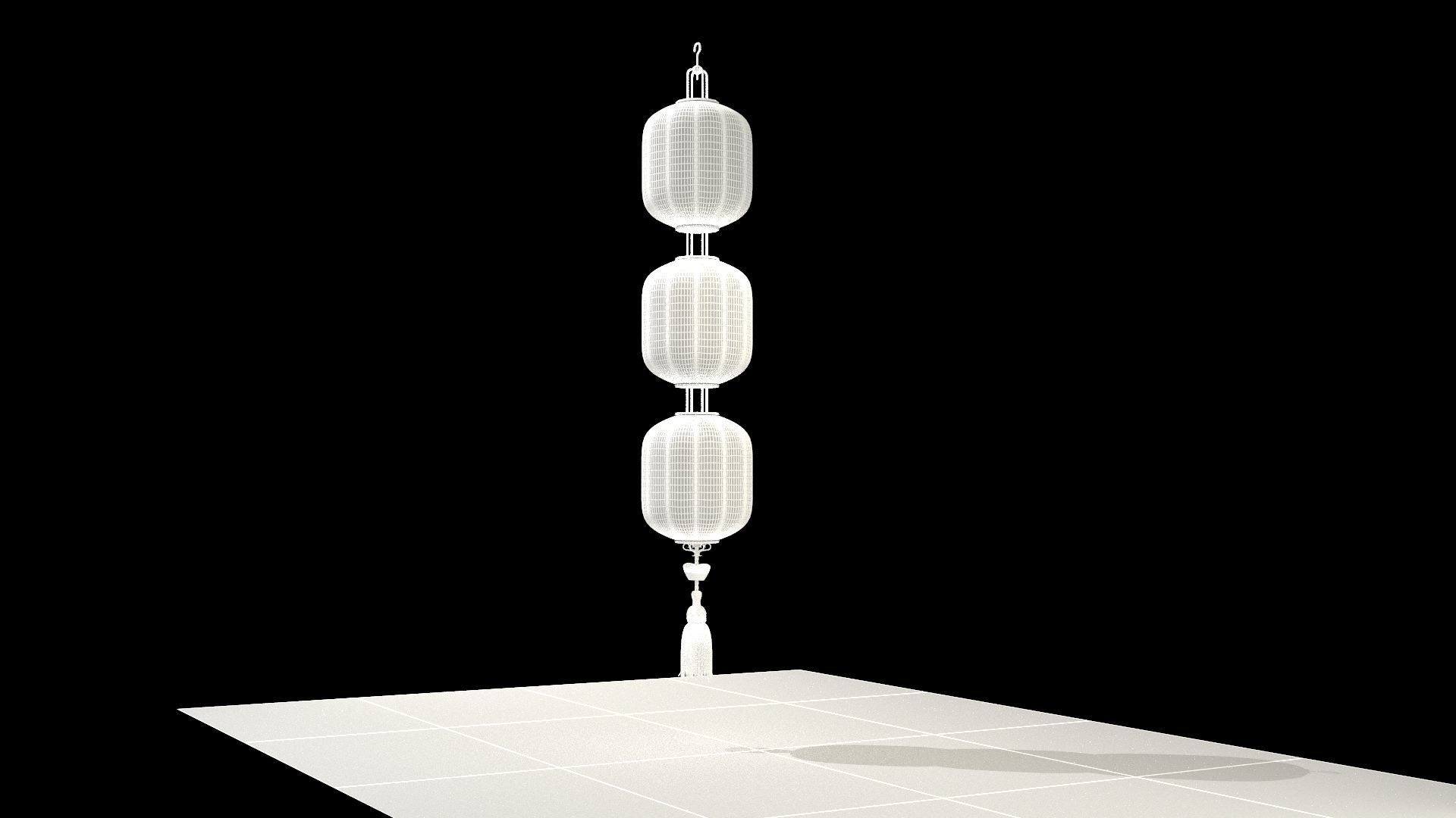 Chinese red  lantern 3D model_6