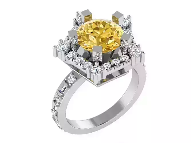 Pentagon Halo Ring 3130