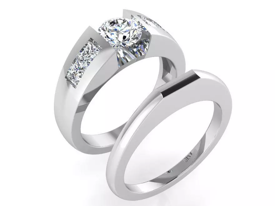 Tension Diamond Ring 3134 3D print model