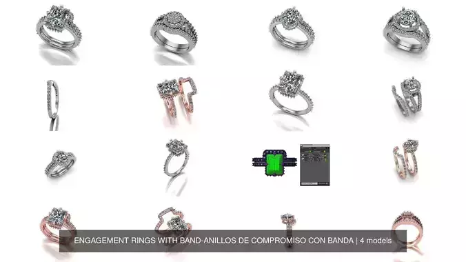 ENGAGEMENT RINGS WITH BAND-ANILLOS DE COMPROMISO CON BANDA