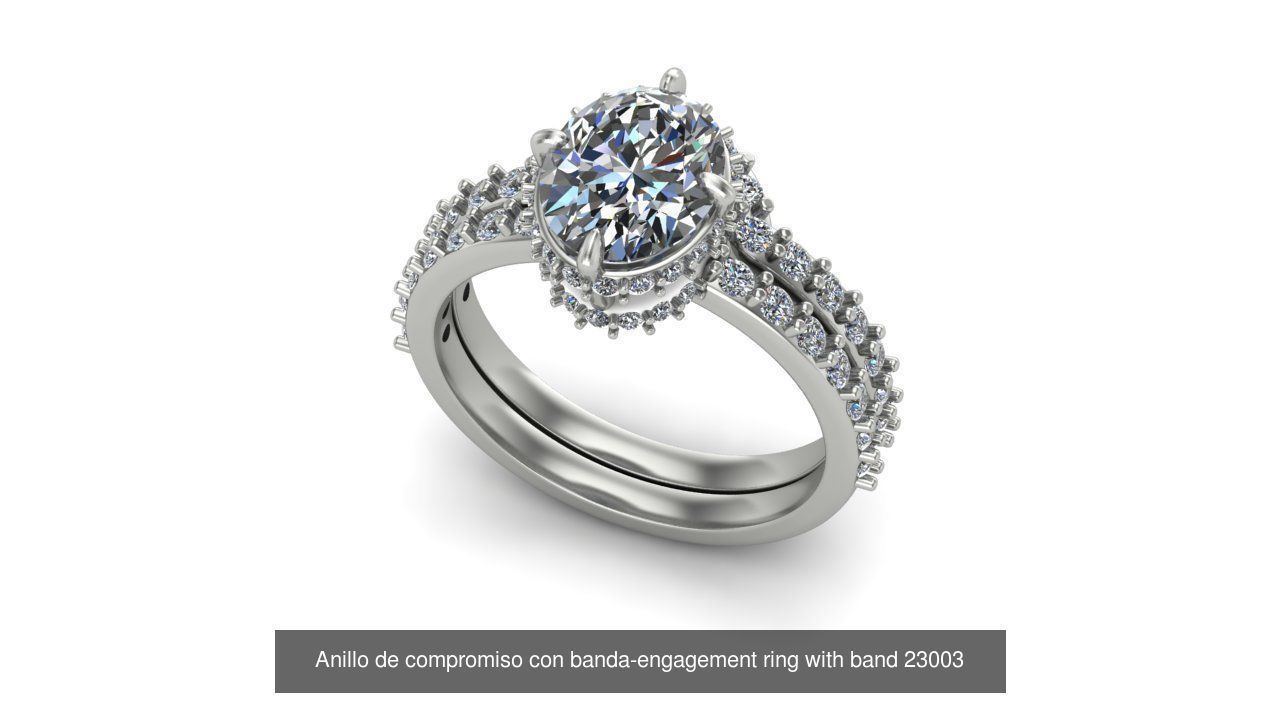 ENGAGEMENT RINGS WITH BAND-ANILLOS DE COMPROMISO CON BANDA 3D Model Collection_3