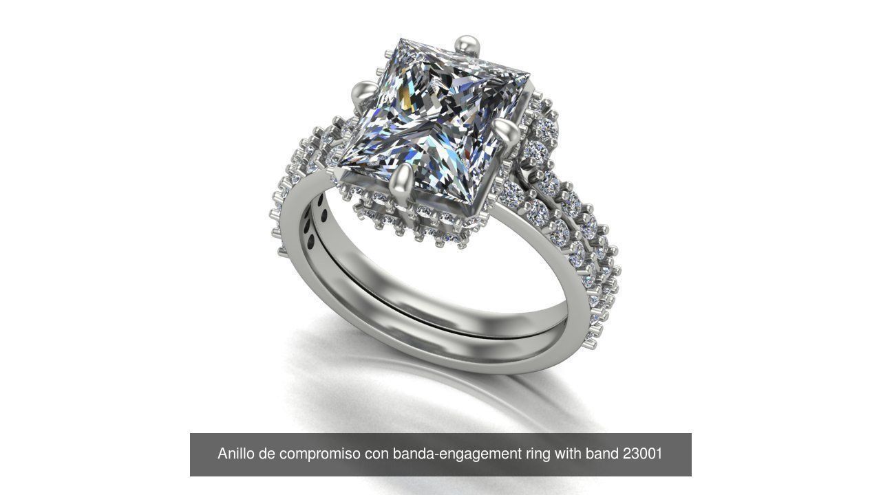 ENGAGEMENT RINGS WITH BAND-ANILLOS DE COMPROMISO CON BANDA 3D Model Collection_1