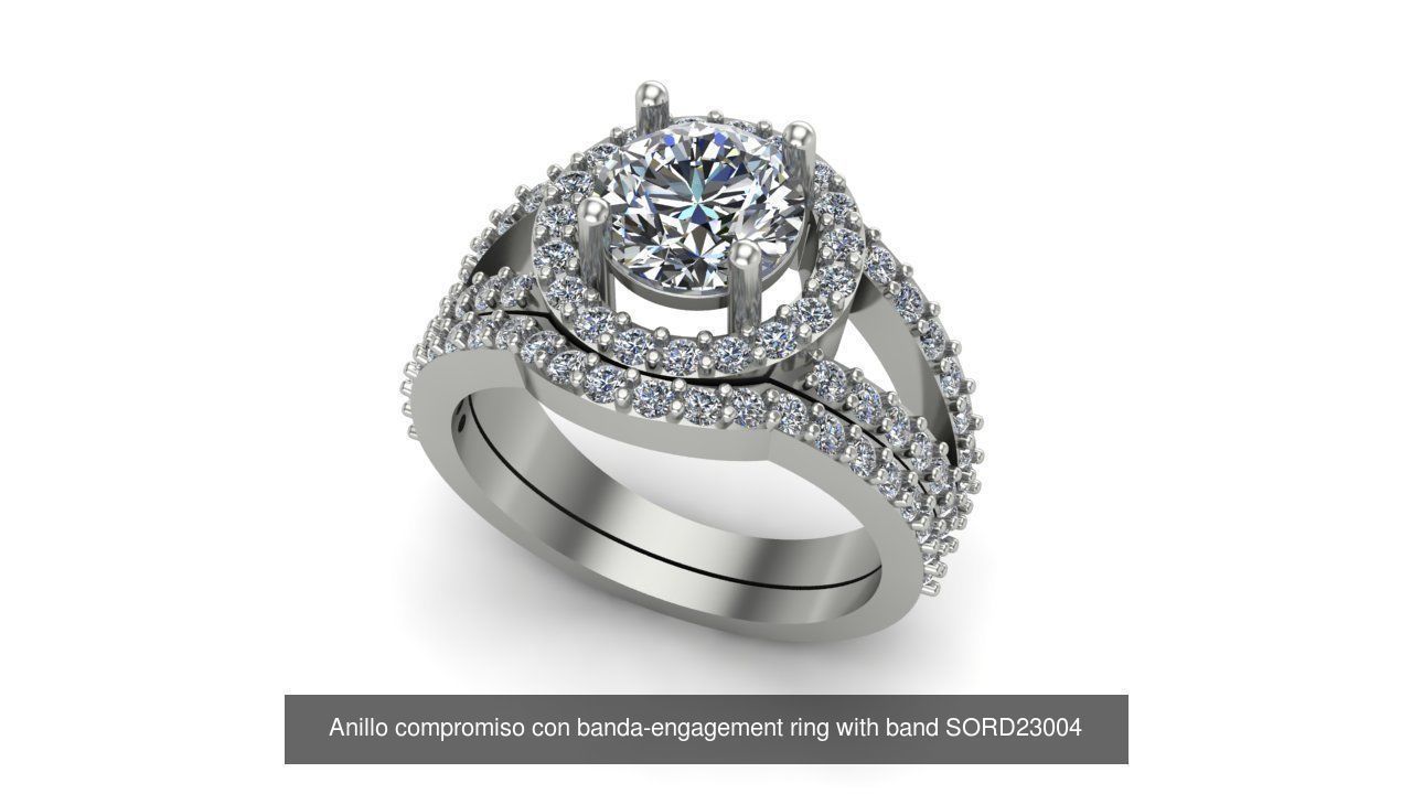 ENGAGEMENT RINGS WITH BAND-ANILLOS DE COMPROMISO CON BANDA 3D Model Collection_4