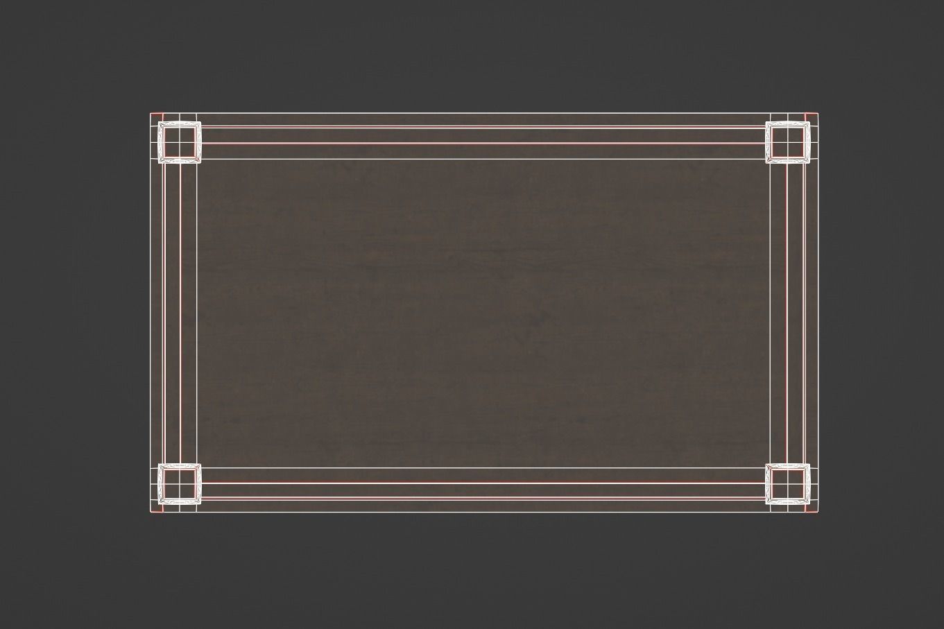 Vintage Table Low-poly 3D model_10