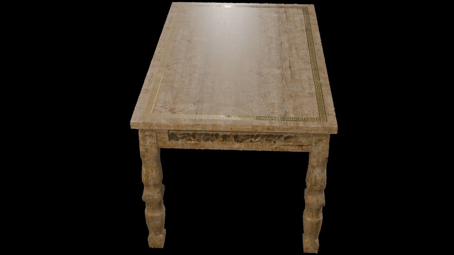 Vintage Table Low-poly 3D model_3