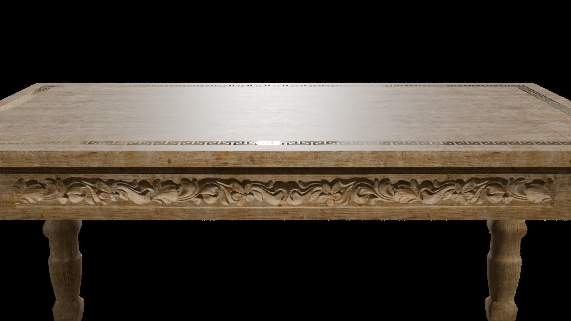 Vintage Table Low-poly 3D model_7