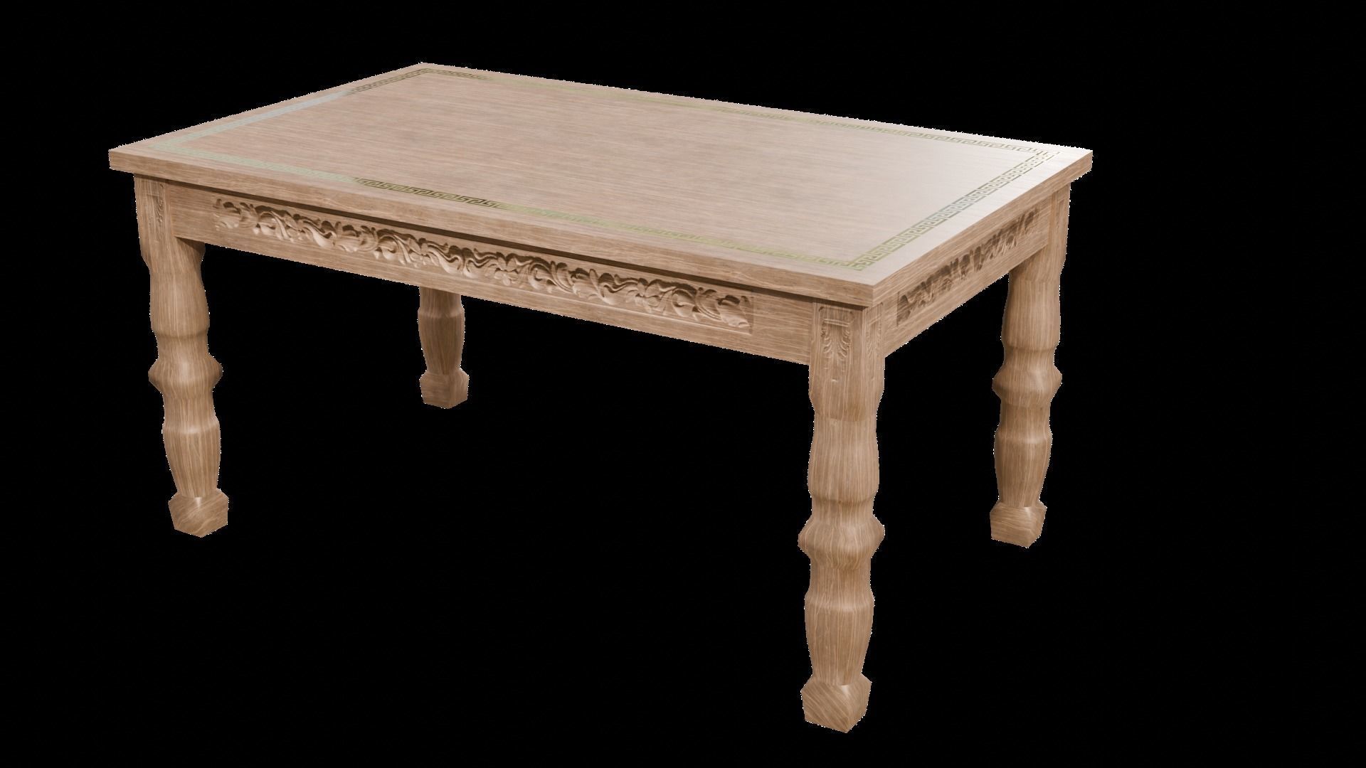 Vintage Table Low-poly 3D model_5