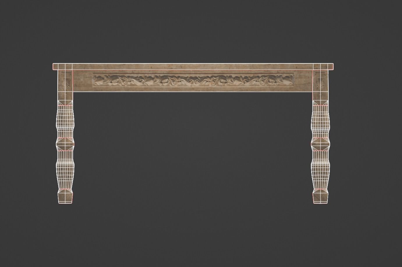 Vintage Table Low-poly 3D model_11