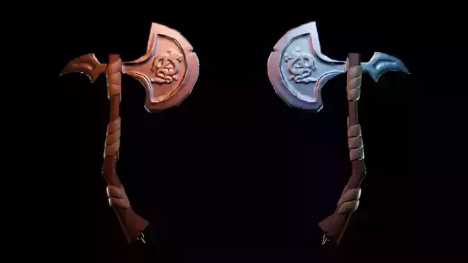 DRAGON AXE Low-poly 3D model