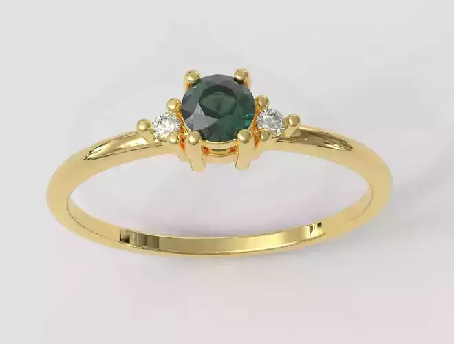 Round Gemstone Classic  Ring