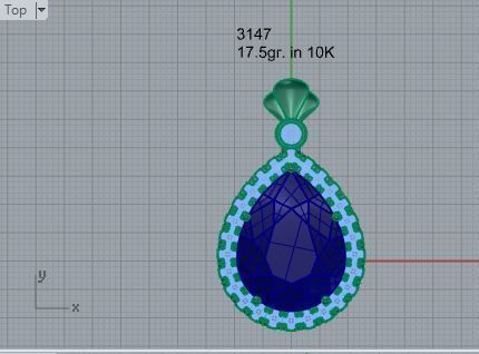Pear Halo Pendant 3147 3D print model_4