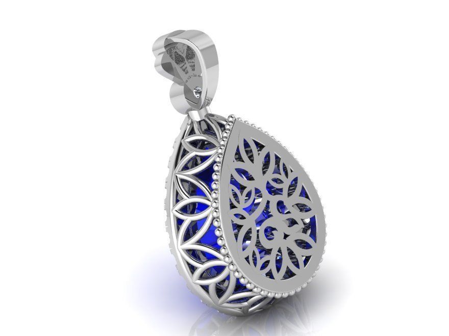 Pear Halo Pendant 3147 3D print model_3