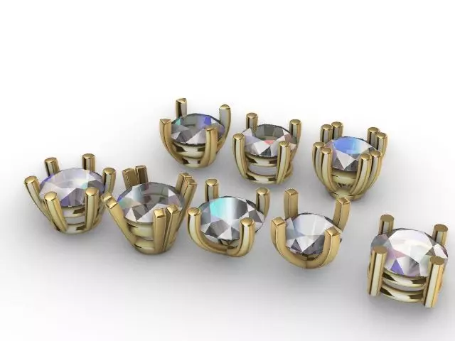 A package of solitaire ring heads engagement 4 prong printable 3D print model_0