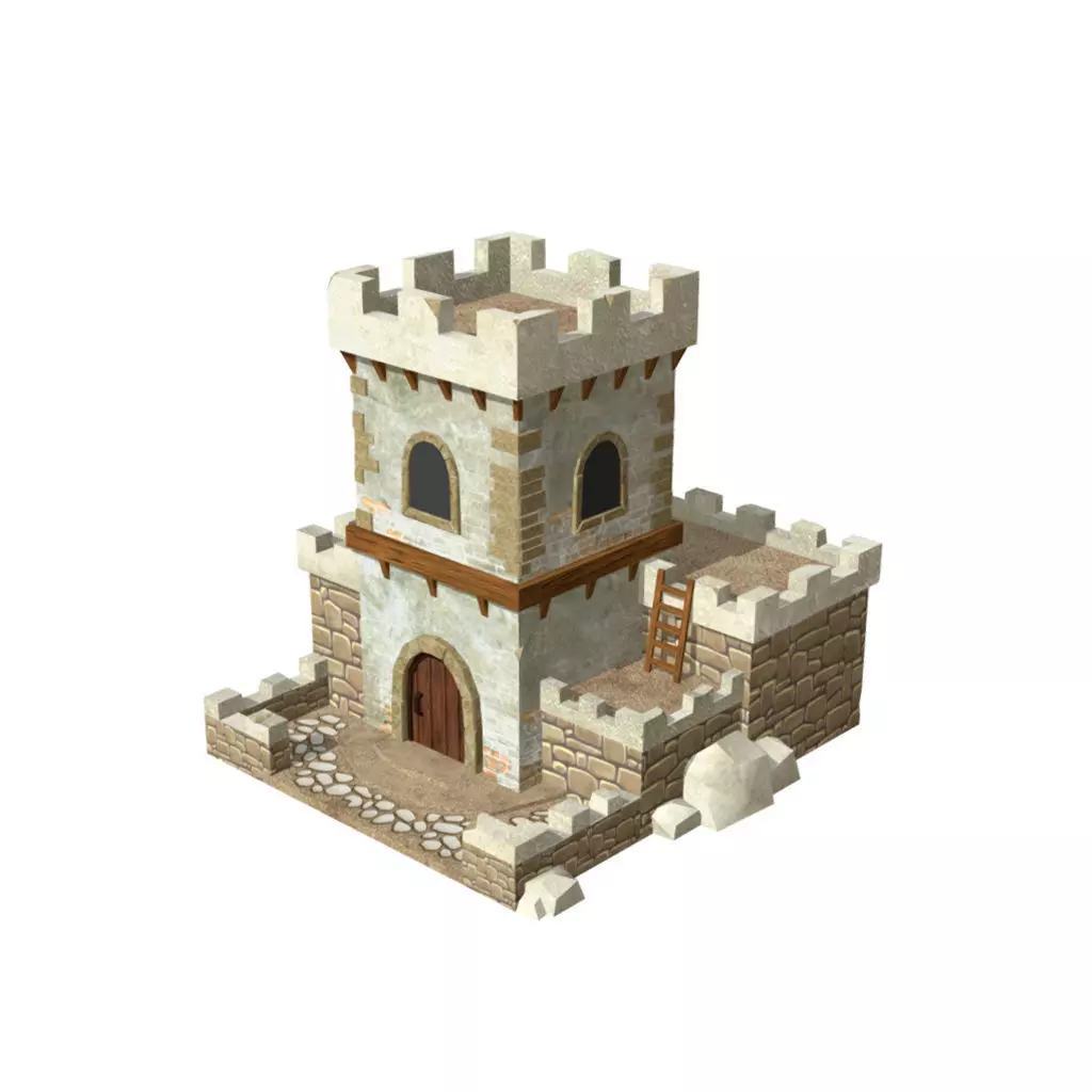 Fortress Building - Low-poly PBR model Low-poly 3D model