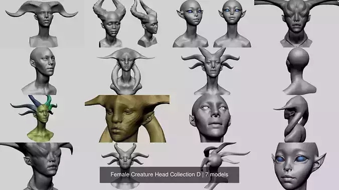 Female Creature Head Collection D 