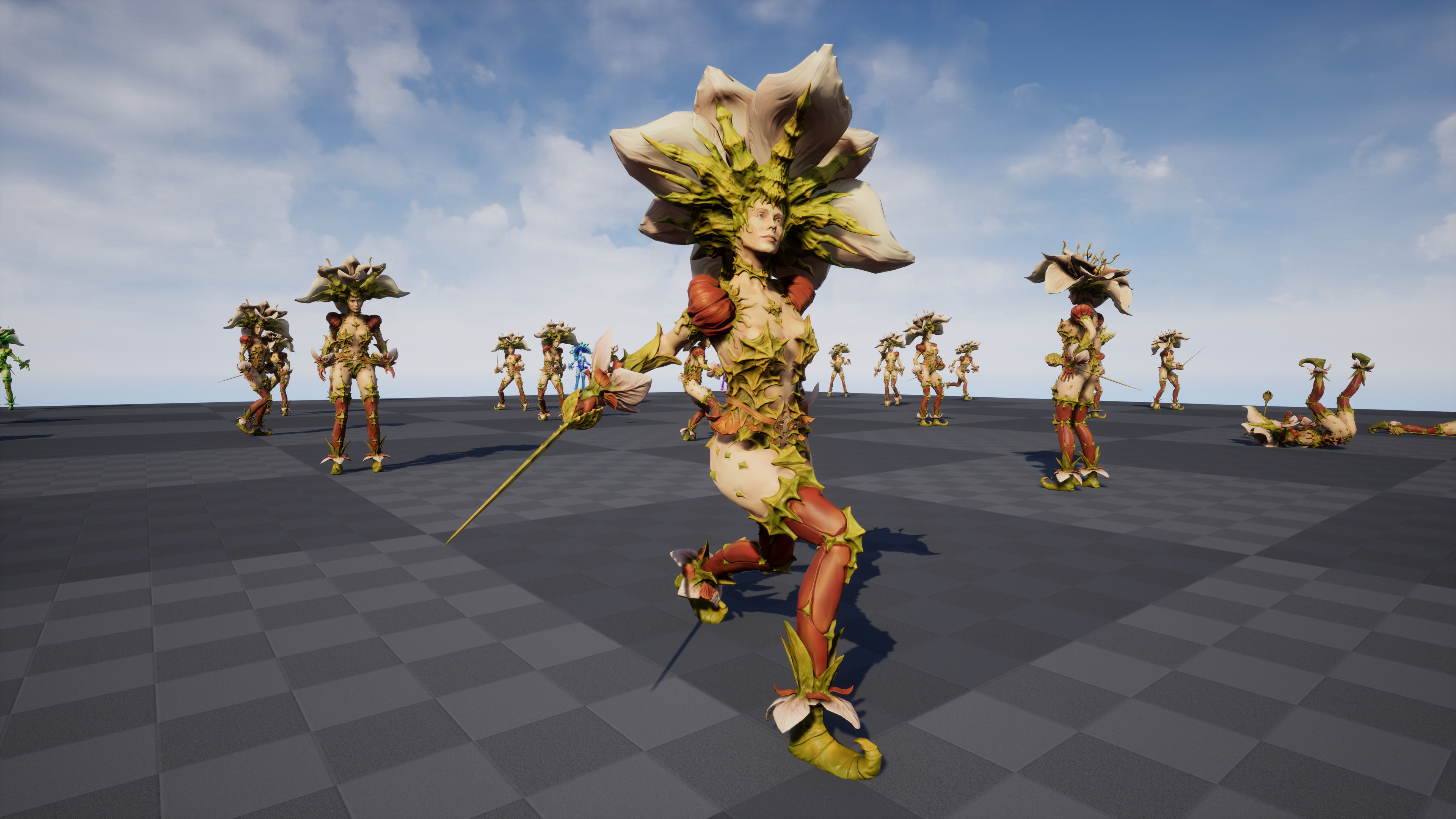 Flower girl Low-poly 3D model_21