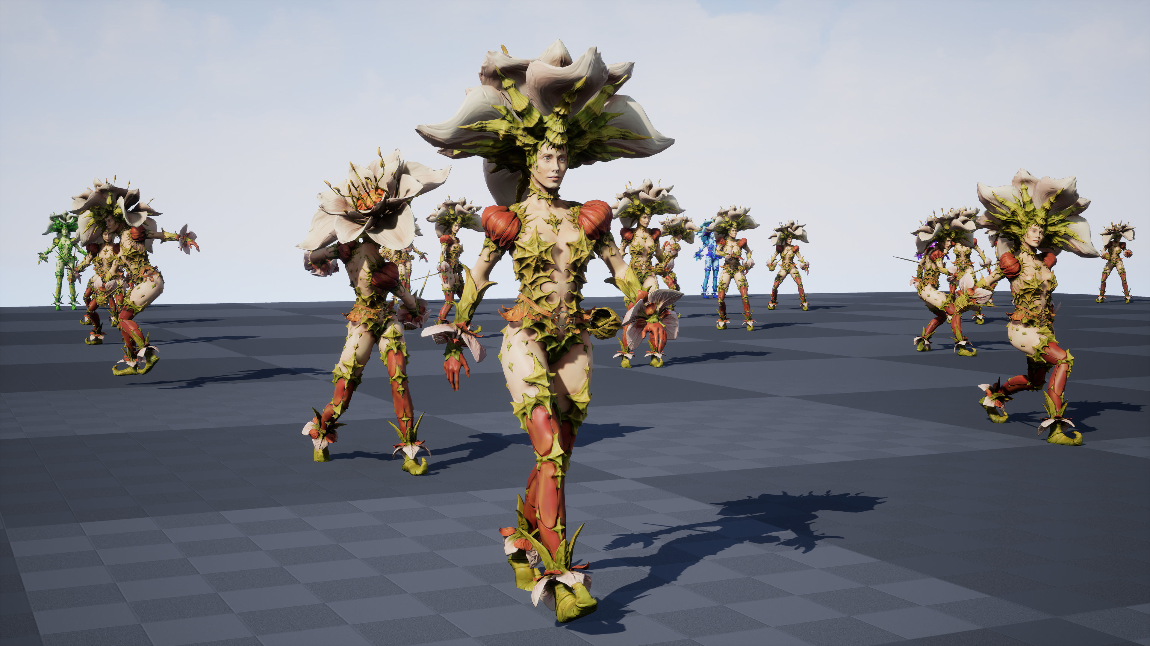 Flower girl Low-poly 3D model_14