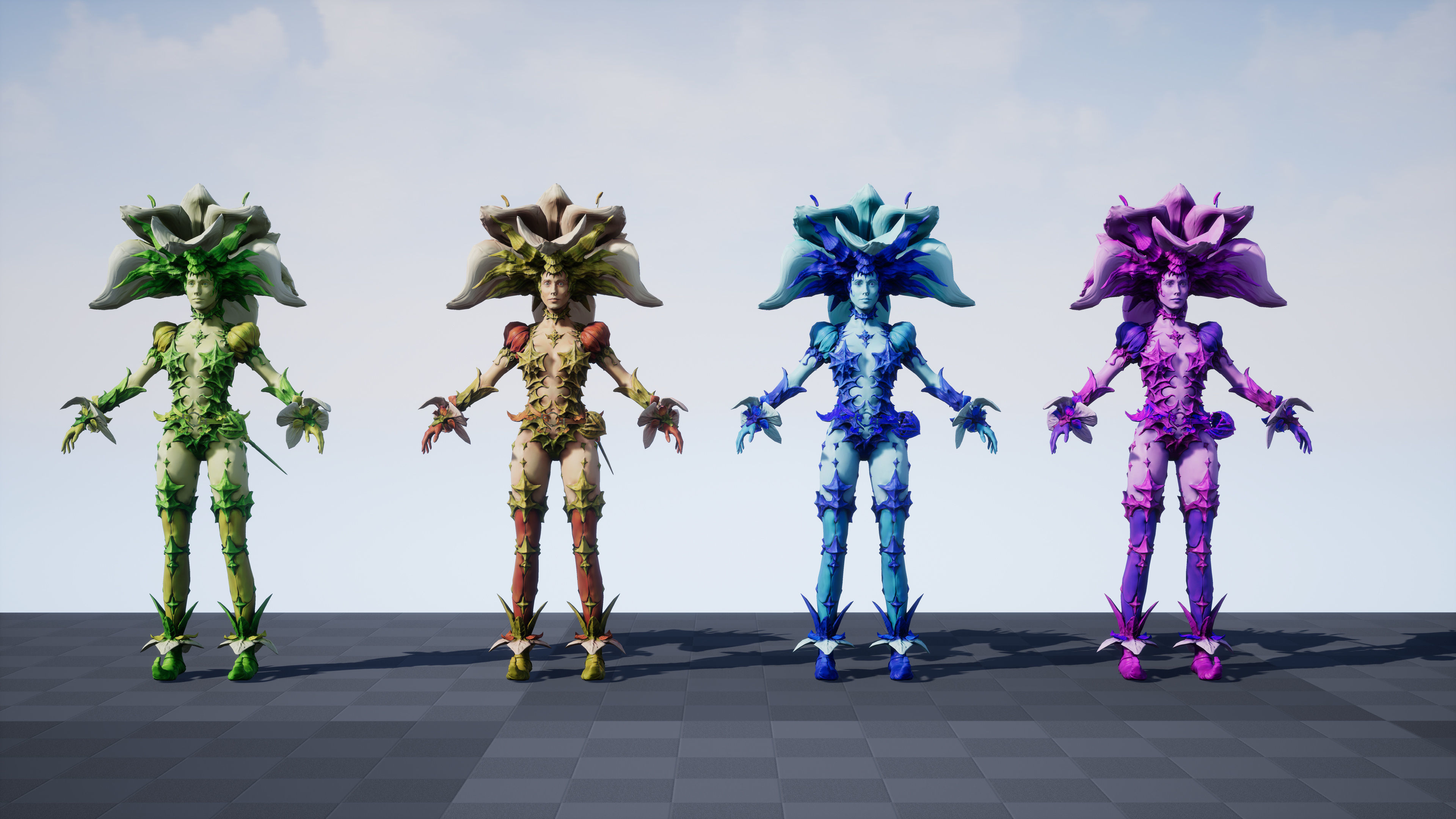 Flower girl Low-poly 3D model_25