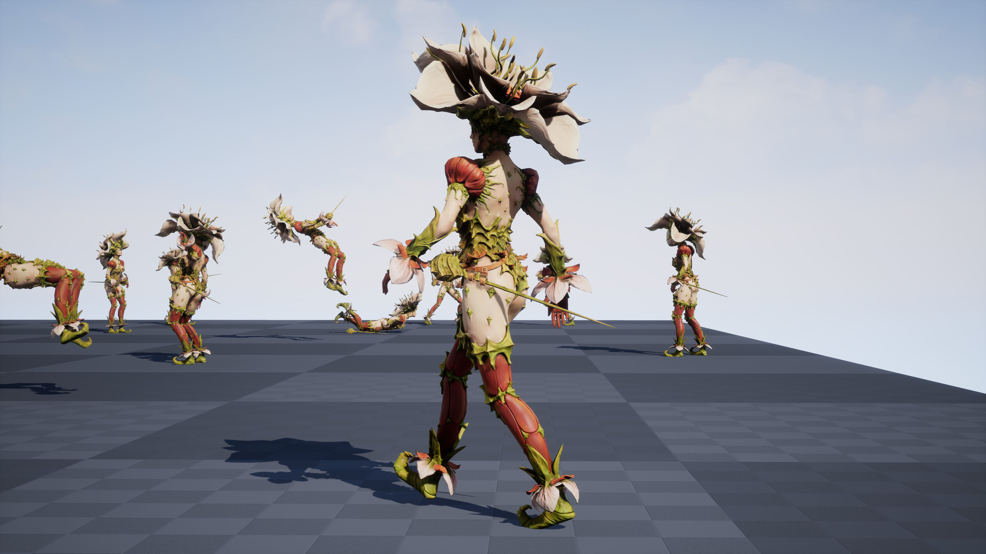 Flower girl Low-poly 3D model_10